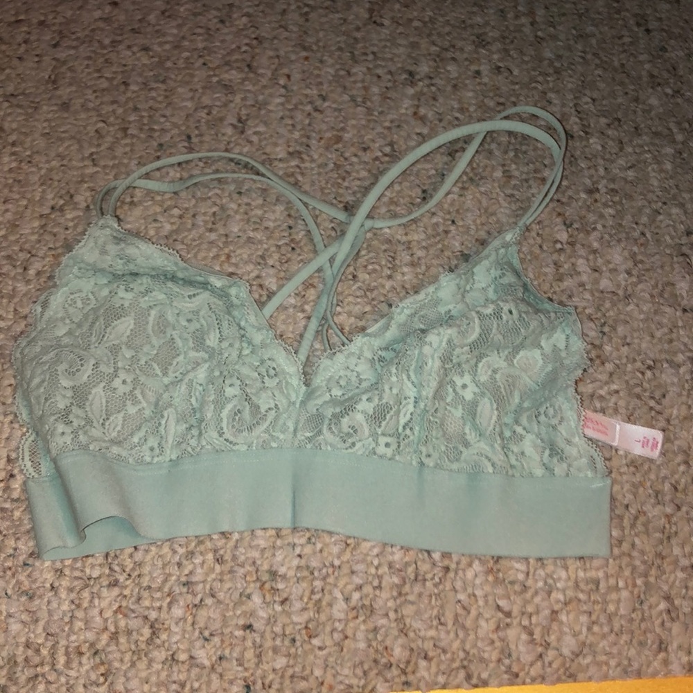 Pale Mint Colored Lace Bralette. Size Lg.